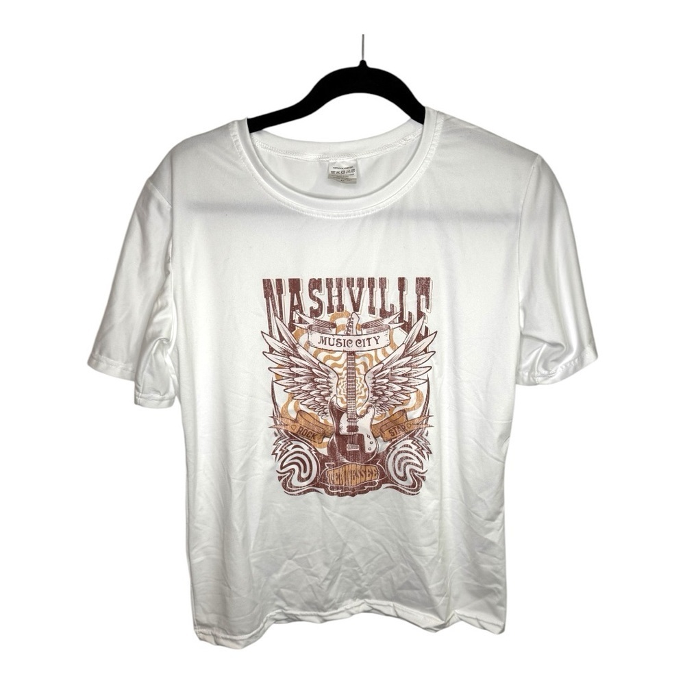 Nashville Music City White Graphic T-Shirt